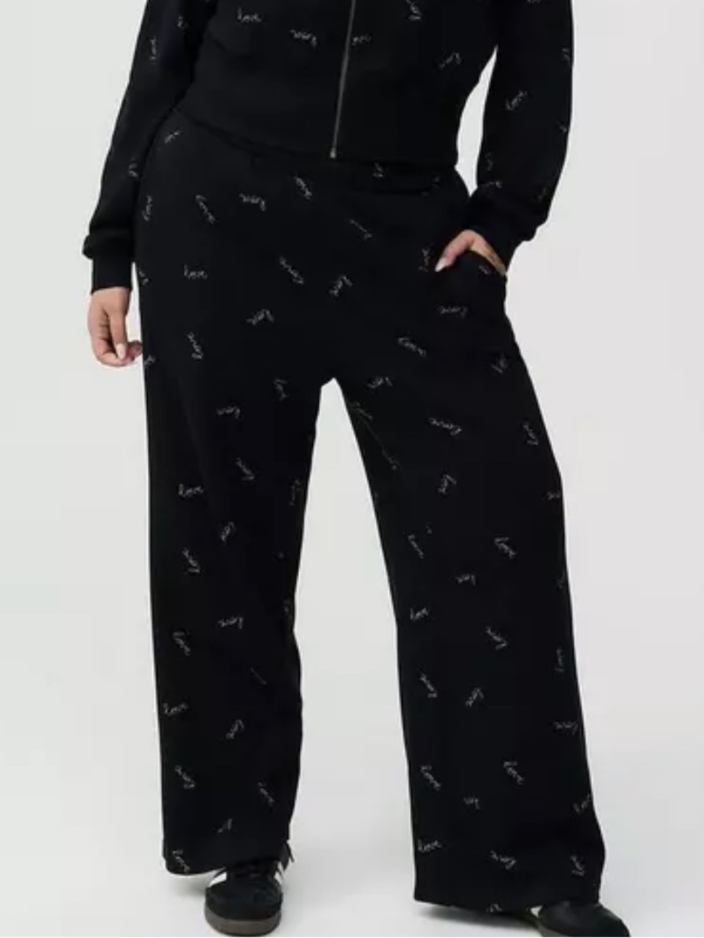 torrid Black Jogger-Style Sweatpants with Subtle Script